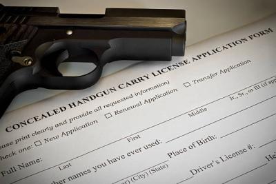 Picture of an application for concealed handgun license